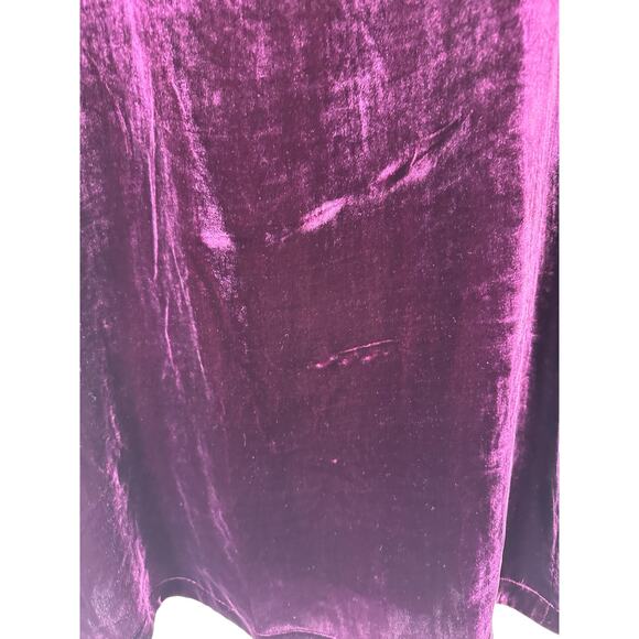 Eileen Fisher Purple Velvet Witchy Whimsigoth Dark Romantic Silk Dress Size M - Picture 3 of 12